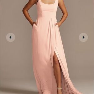 Petal chiffon tank scoop neck dress. altered to fit a 5”7 with 1” heel